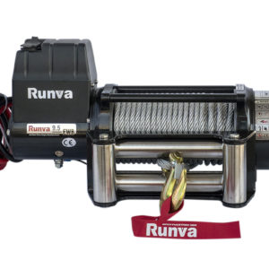 Лебёдка автомобильная электрическая 12V Runva 9500 lbs 4350 кг влагозащищенная, стальной трос
