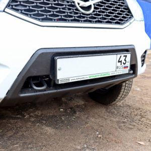 Площадка под лебедку в штатный бампер УАЗ Патриот до 2015 г.в + рамка номерного знака для скрытой установки лебедки