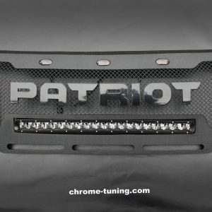 Решётка "ЧЁРНЫЙ БРУТ" с LED балкой ДОРЕСТАЙЛ на УАЗ "PATRIOT" до 2015г.